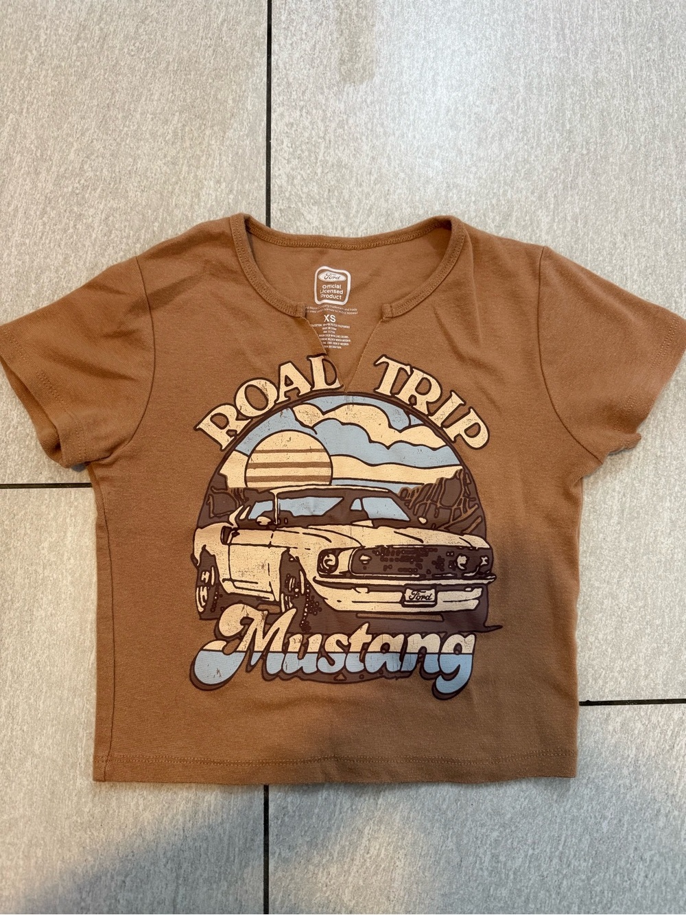 Ford brown and light blue graphic tee